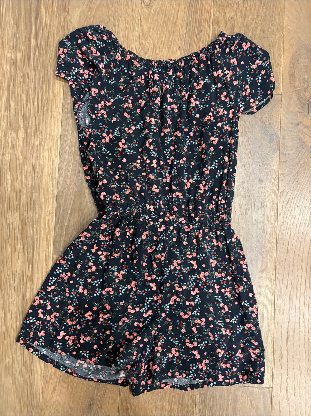 Old Navy Black Floral Romper Girls L 10/12